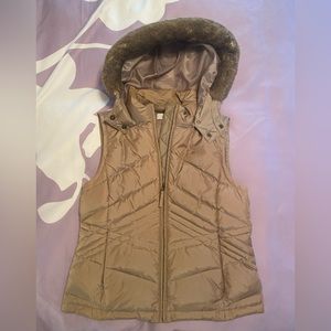 Loft faux fur trimmed hooded vest